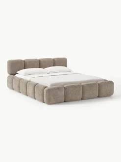 Gestoffeerd bed Tayla van teddy bouclé^Westwing Collection Clearance