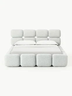 Gestoffeerd bed Tayla van bouclé^Westwing Collection Outlet