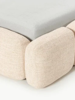 Gestoffeerd bed Tayla van bouclé met opbergruimte^Westwing Collection Clearance