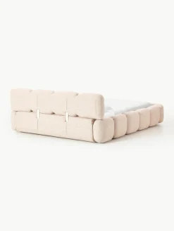 Gestoffeerd bed Tayla van bouclé met opbergruimte^Westwing Collection Sale