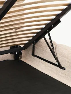 Gestoffeerd bed Tayla van bouclé met opbergruimte^Westwing Collection Sale