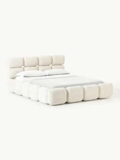 Gestoffeerd bed Tayla van bouclé^Westwing Collection Outlet