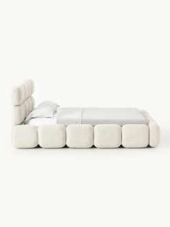 Gestoffeerd bed Tayla van bouclé^Westwing Collection Outlet
