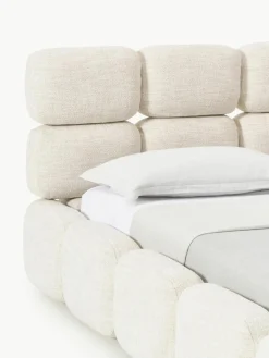 Gestoffeerd bed Tayla van bouclé^Westwing Collection Outlet