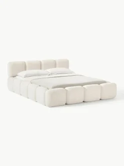 Gestoffeerd bed Tayla van teddy bouclé met opbergruimte^Westwing Collection Hot