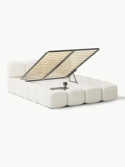 Gestoffeerd bed Tayla van teddy bouclé met opbergruimte^Westwing Collection Hot