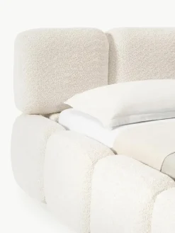 Gestoffeerd bed Tayla van teddy bouclé met opbergruimte^Westwing Collection Hot