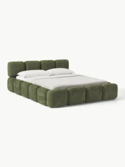 Gestoffeerd bed Tayla van teddy bouclé met opbergruimte^Westwing Collection New