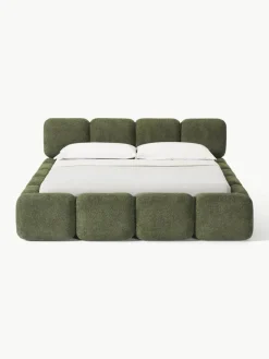 Gestoffeerd bed Tayla van teddy bouclé met opbergruimte^Westwing Collection New