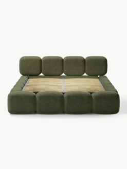 Gestoffeerd bed Tayla van teddy bouclé met opbergruimte^Westwing Collection New
