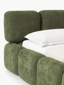 Gestoffeerd bed Tayla van teddy bouclé met opbergruimte^Westwing Collection New