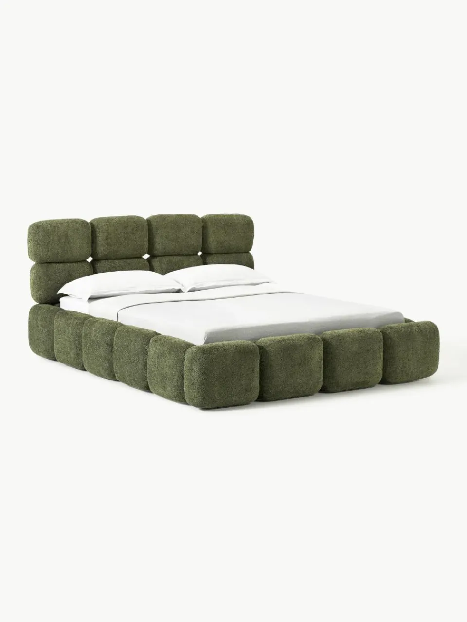 Gestoffeerd bed Tayla van teddy bouclé^Westwing Collection Discount