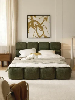 Gestoffeerd bed Tayla van teddy bouclé^Westwing Collection Discount
