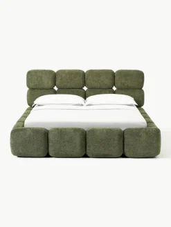 Gestoffeerd bed Tayla van teddy bouclé^Westwing Collection Discount