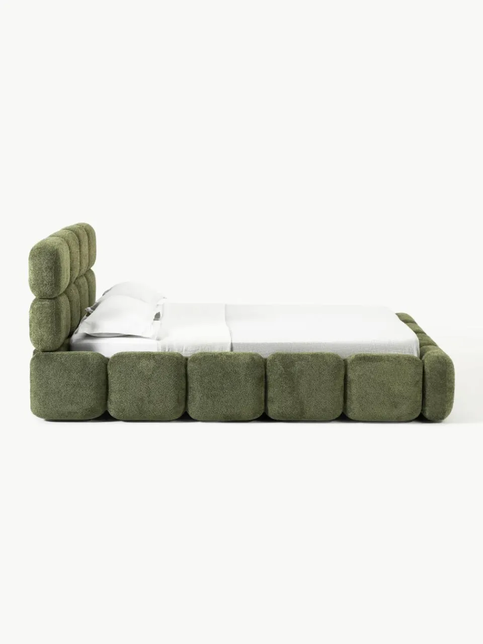Gestoffeerd bed Tayla van teddy bouclé^Westwing Collection Discount