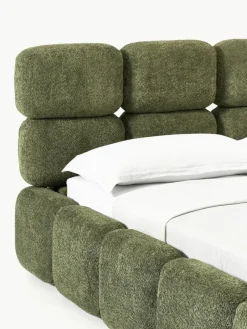 Gestoffeerd bed Tayla van teddy bouclé^Westwing Collection Discount