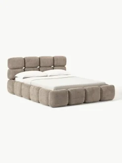 Gestoffeerd bed Tayla van teddy bouclé^Westwing Collection Discount