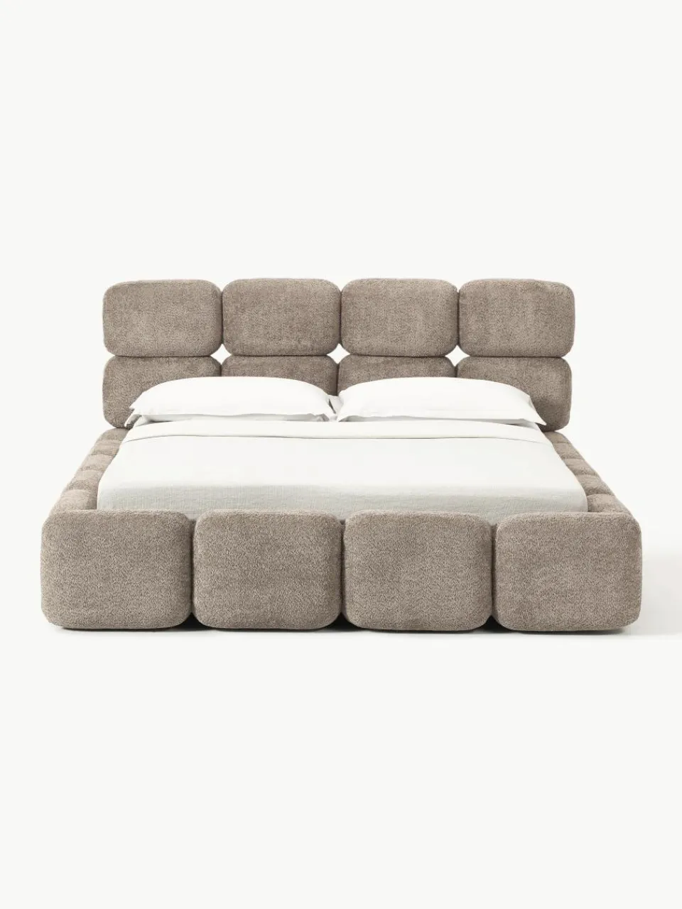 Gestoffeerd bed Tayla van teddy bouclé^Westwing Collection Discount