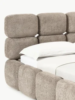 Gestoffeerd bed Tayla van teddy bouclé^Westwing Collection Discount