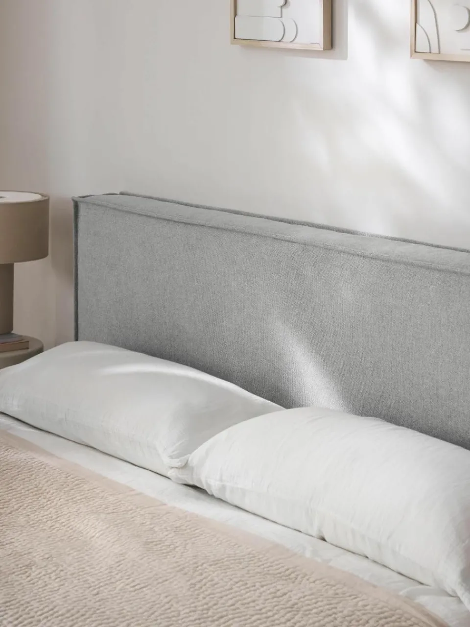 Gestoffeerd hoofdbord Kamila, voor wandmontage^Westwing Collection Outlet