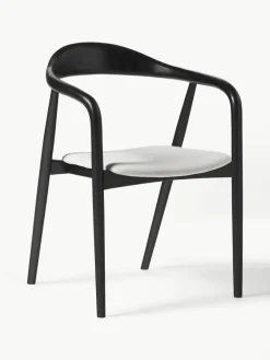 Gestoffeerde armstoel Angelina van massief hout^Westwing Collection Hot