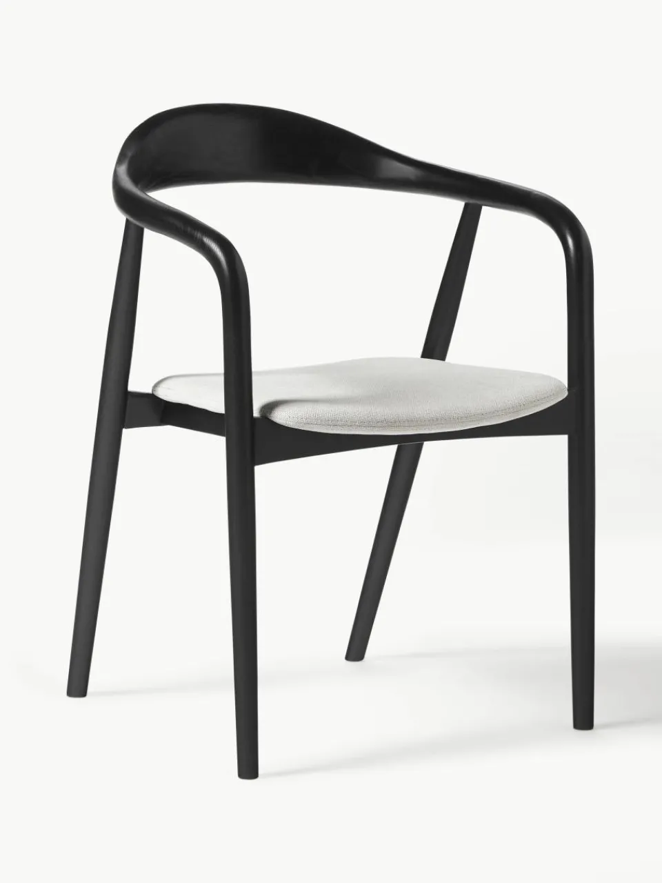 Gestoffeerde armstoel Angelina van massief hout^Westwing Collection Hot