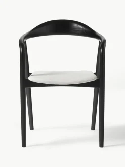 Gestoffeerde armstoel Angelina van massief hout^Westwing Collection Hot