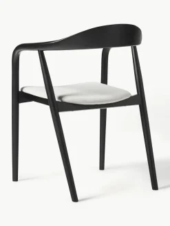 Gestoffeerde armstoel Angelina van massief hout^Westwing Collection Hot
