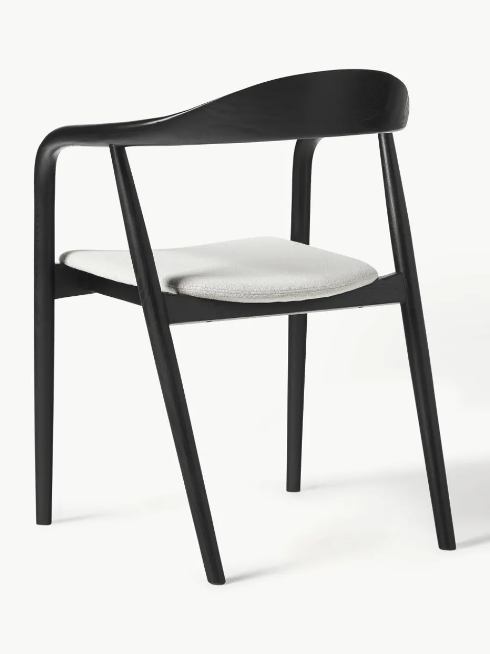 Gestoffeerde armstoel Angelina van massief hout^Westwing Collection Hot