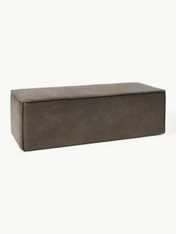 Gestoffeerde bank Sanja van gerecycled leer^Westwing Collection Hot