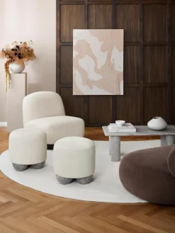 Gestoffeerde kruk Lino^Westwing Collection New