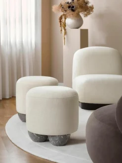 Gestoffeerde kruk Lino^Westwing Collection New