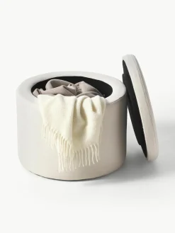 Gestoffeerde poef Alida met opbergruimte^Westwing Collection Best