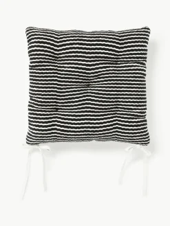 Gestreept katoenen stoelkussen Silia, 2 stuks^Westwing Collection Clearance