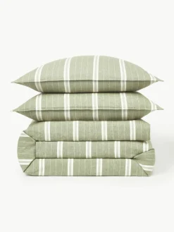 Gestreepte flanellen kussenhoes Belinda^Westwing Collection Outlet