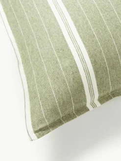 Gestreepte flanellen kussenhoes Belinda^Westwing Collection Outlet