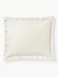 Gestreepte katoensatijnen kussenhoes Brendan met bies^Westwing Collection New