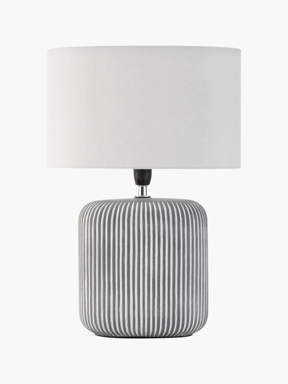Gestreepte ovale keramische tafellamp Pure Shine^Westwing Fashion