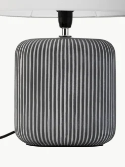 Gestreepte ovale keramische tafellamp Pure Shine^Westwing Fashion