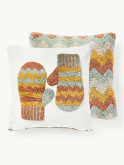 Getufte dubbelzijdige kussenhoes Nathaniel met winters motief^Westwing Collection Fashion