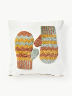 Getufte dubbelzijdige kussenhoes Nathaniel met winters motief^Westwing Collection Fashion