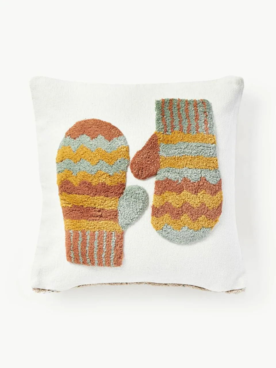 Getufte dubbelzijdige kussenhoes Nathaniel met winters motief^Westwing Collection Fashion
