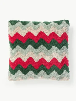 Getufte dubbelzijdige kussenhoes Nathaniel met winters motief^Westwing Collection Fashion