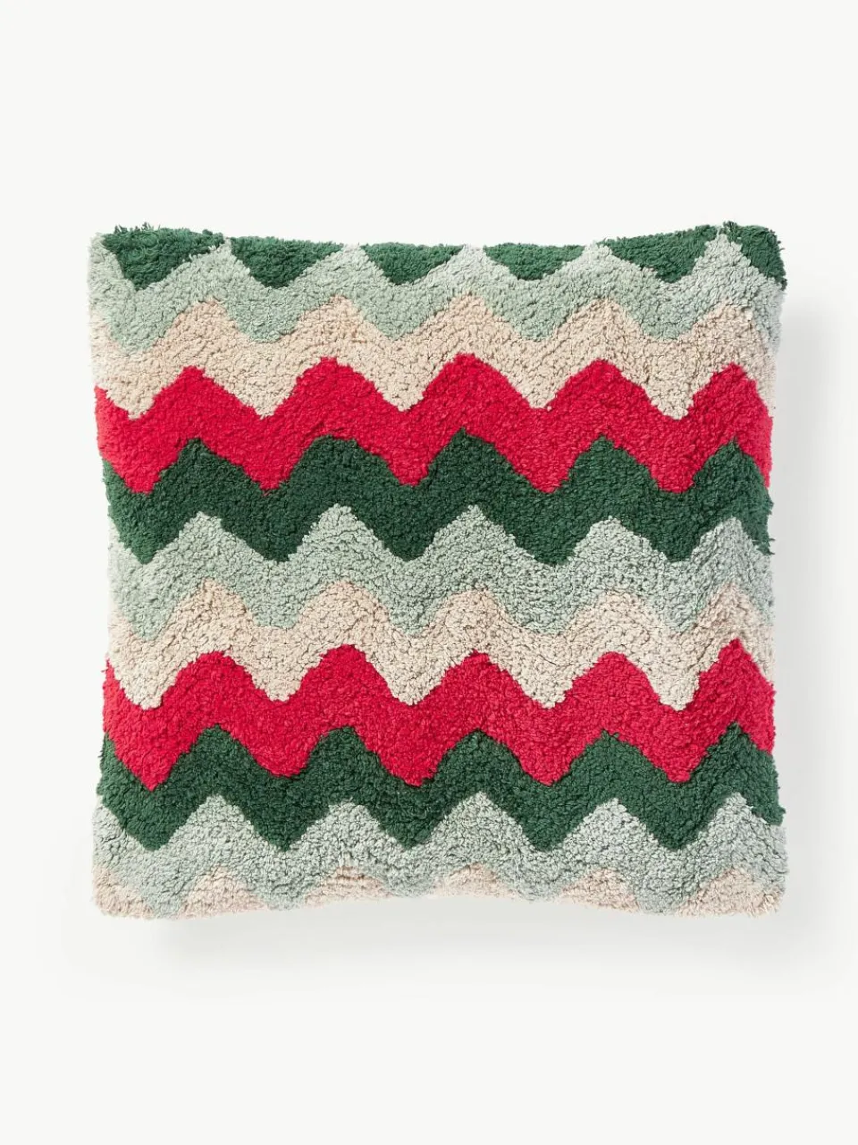 Getufte dubbelzijdige kussenhoes Nathaniel met winters motief^Westwing Collection Fashion