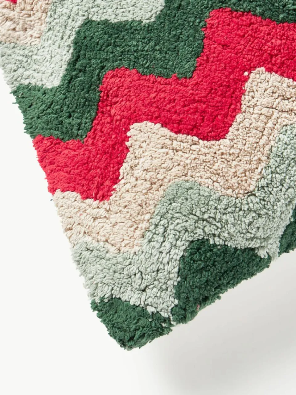 Getufte dubbelzijdige kussenhoes Nathaniel met winters motief^Westwing Collection Fashion