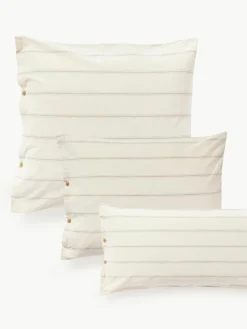 Gewassen katoenen kussenhoes Caspian met strepen^Westwing Collection Hot