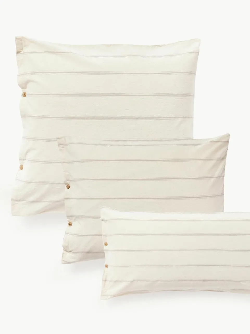 Gewassen katoenen kussenhoes Caspian met strepen^Westwing Collection Hot