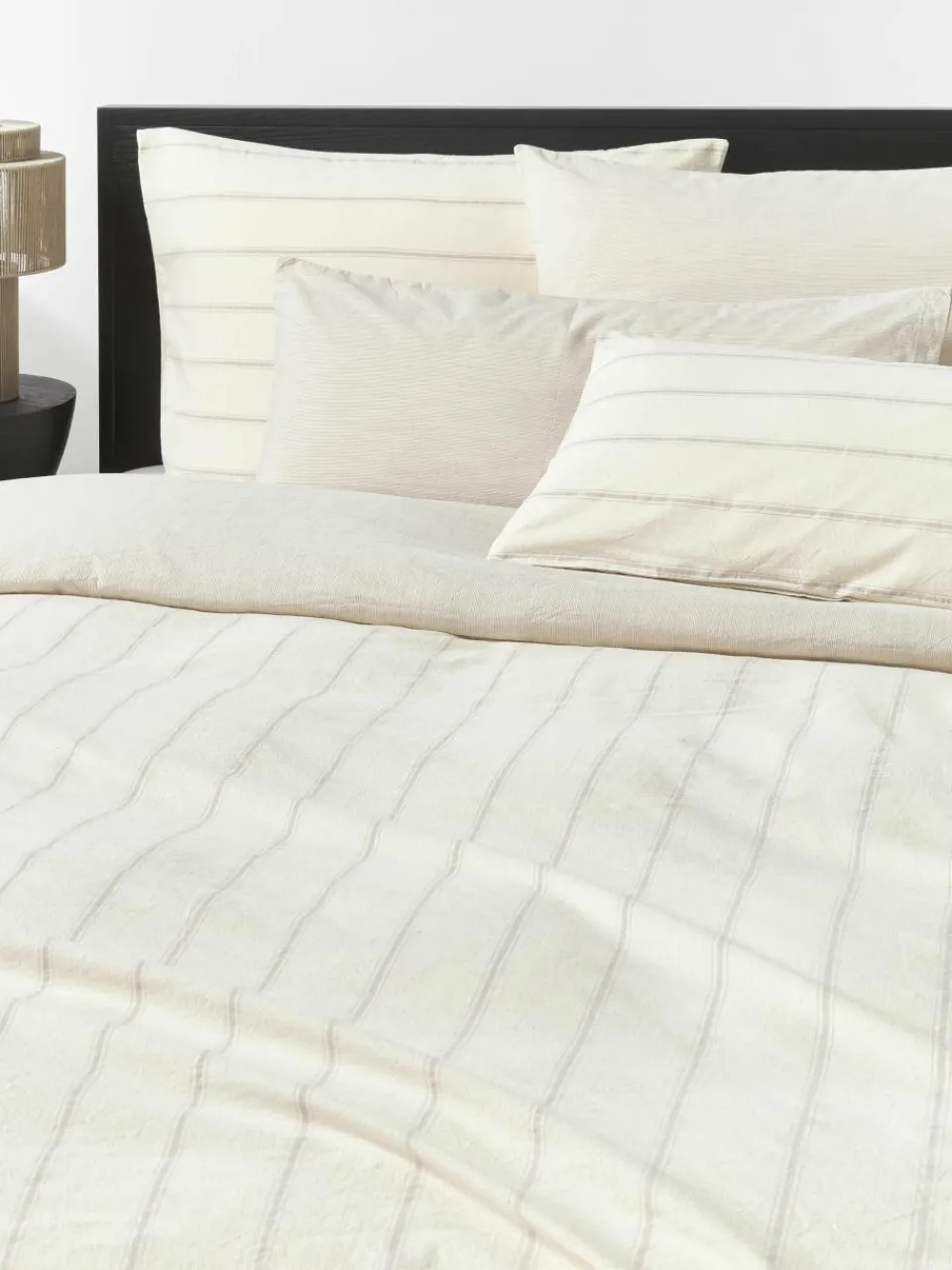 Gewassen katoenen kussenhoes Caspian met strepen^Westwing Collection Hot