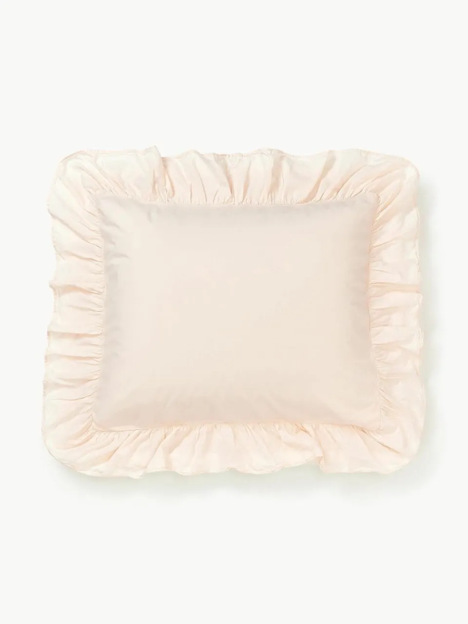 Gewassen katoenen perkal kussensloop Louane met ruches^Westwing Collection Sale