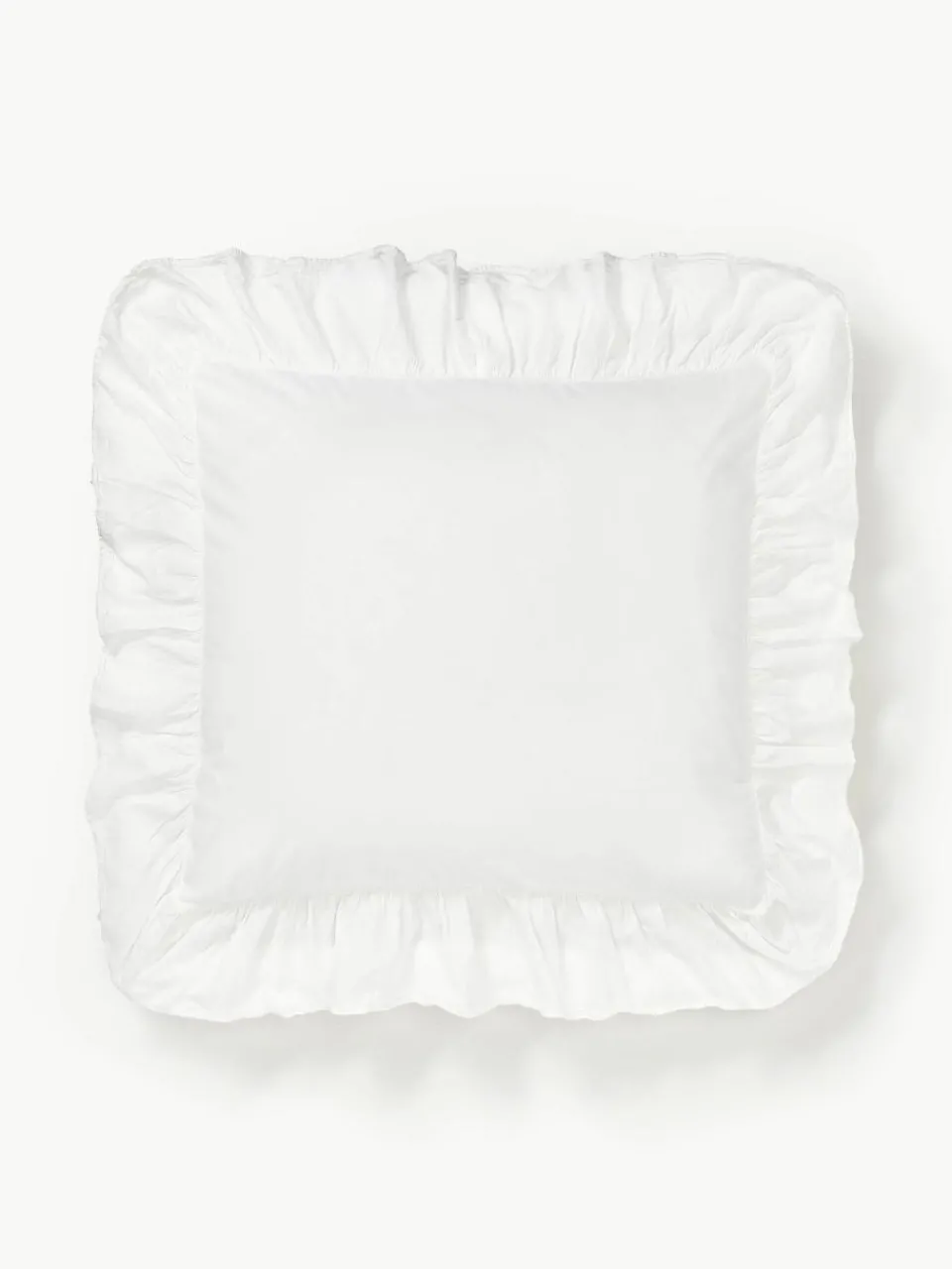 Gewassen katoenen perkal kussensloop Louane met ruches^Westwing Collection Clearance